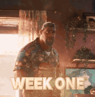 Week one: he studies his face in the mirror, looking less puffy, his beard line sharper
