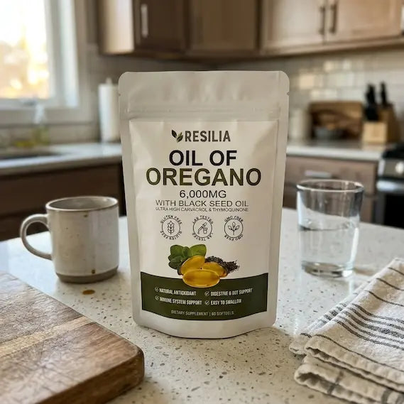 Cliente con la bolsa Resilia Oil of Oregano