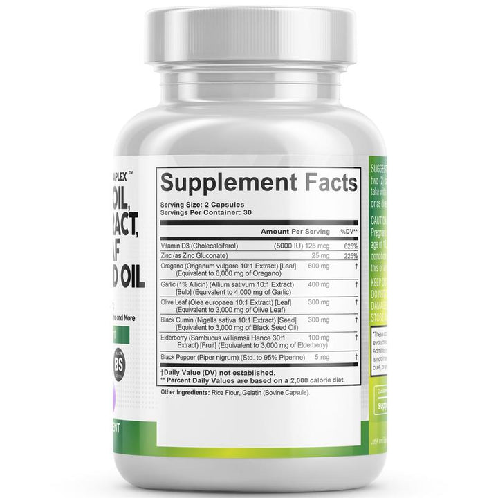 Resilia Oil of Oregano Ingredients