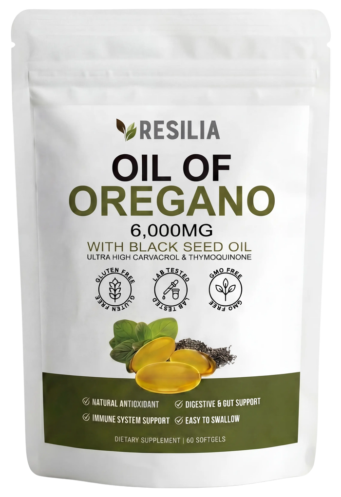Resilia Oil of Oregano with Ethiopian Black Seed Oil pouch