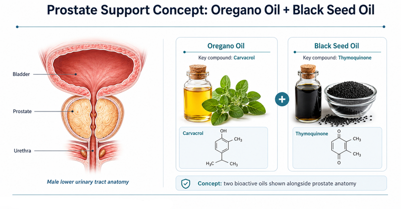How carvacrol and thymoquinone support normal prostate and urinary function