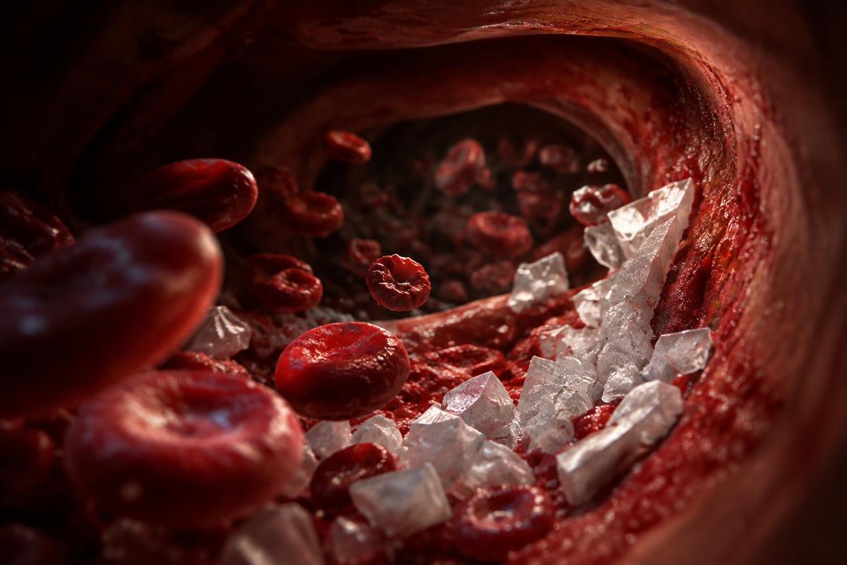 Sugar crystals in bloodstream