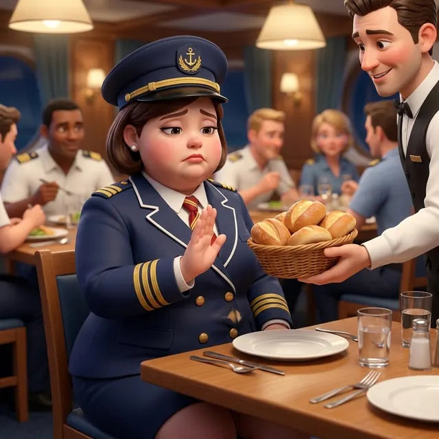 The officer refusing a basket of warm bread