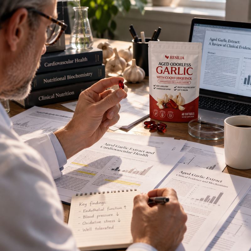 Reviewing clinical research on aged garlic extract alongside the Resilia product