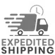 Logo of expedited shipping with a truck icon