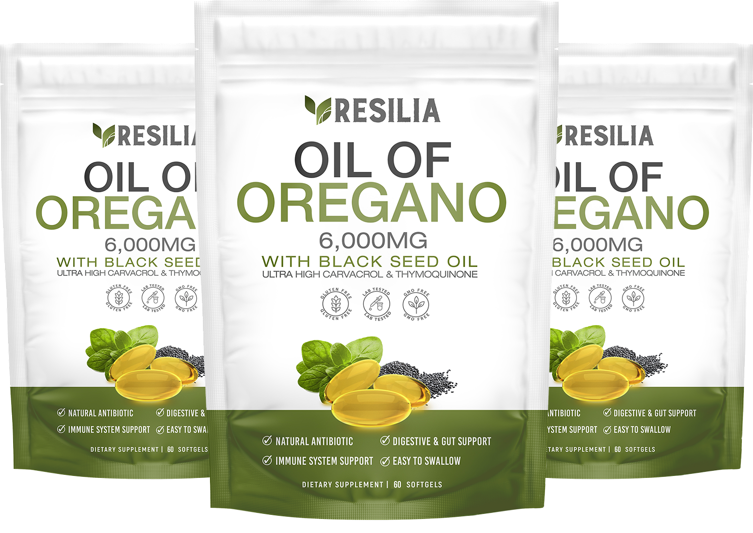 Trois paquets de Resilia Oil of Oregano
