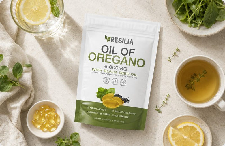 Resilia Oil of Oregano Softgels with oregano and black seeds